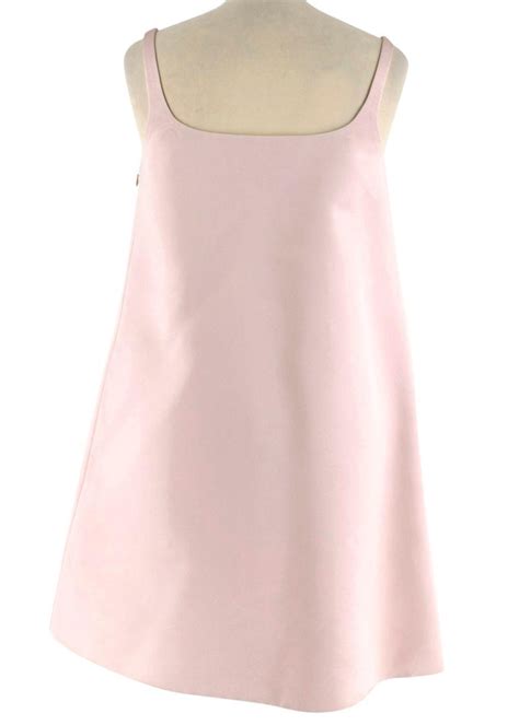 Prada blush silk trapeze pinafore dress XS 36 